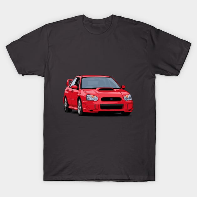 Subaru Impreza WRX STI blobeye gdb (red) T-Shirt by ArtyMotive